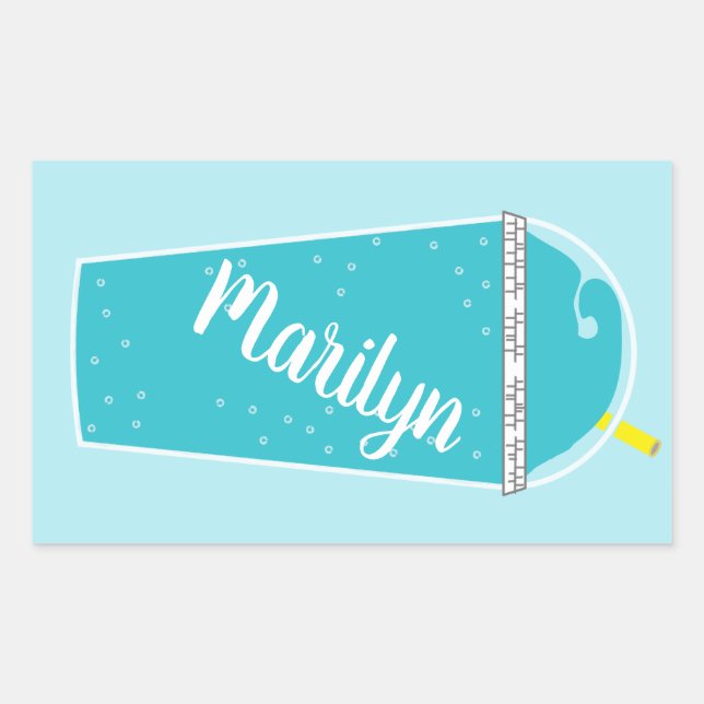 Pegatina Rectangular Summertime Icy Cold Drink Pegatinas personalizados (Anverso)