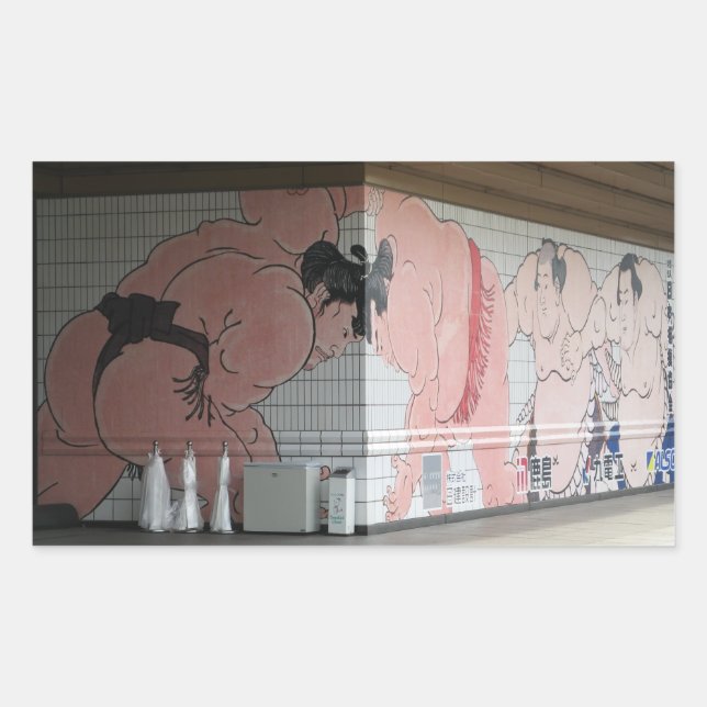 Pegatina Rectangular Sumo Mural Wall Art (Anverso)