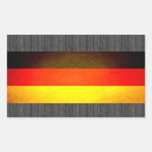 Pegatina Rectangular Sun besó la bandera de Alemania
