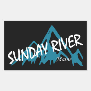 Pegatina Rectangular Sunday River Maine Montañas