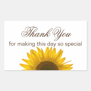 Pegatina Rectangular Sunflower Gracias