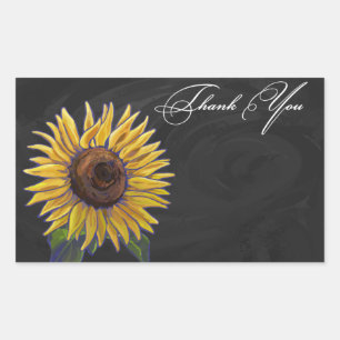 Pegatina Rectangular Sunflower Gracias