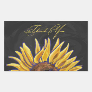 Pegatina Rectangular Sunflower Gracias