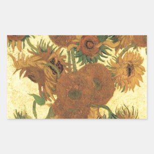 Pegatina Rectangular Sunflowers de Van Gogh