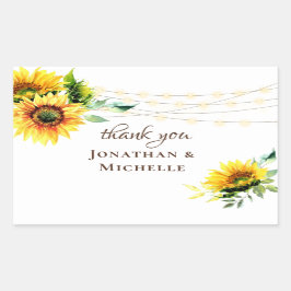 Pegatina Rectangular Sunflowers Greenereneration String ilumina Rustic 