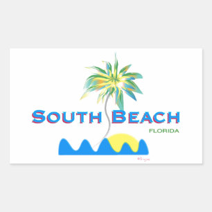Pegatina Rectangular Sunny South Beach, Florida