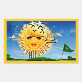 PEGATINA RECTANGULAR SUNS! SUNSHINE! SUNNY DAY OF GOLF!