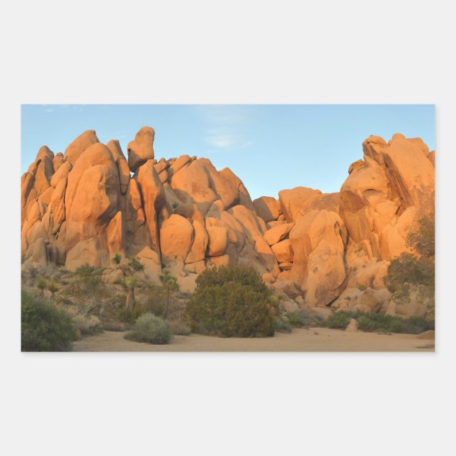 Pegatina Rectangular Sunset Rocks at Joshua Tree (Anverso)