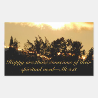 Pegatina Rectangular Sunset Scripture text