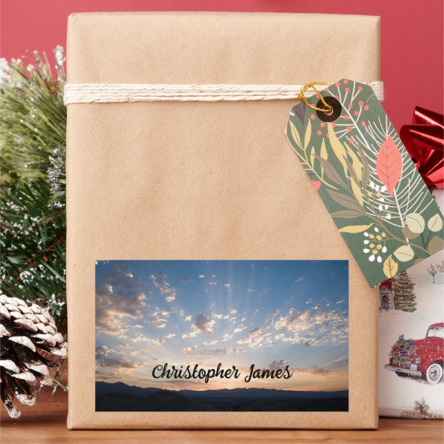 Pegatina Rectangular Sunset Sky personalizado (Vacaciones)