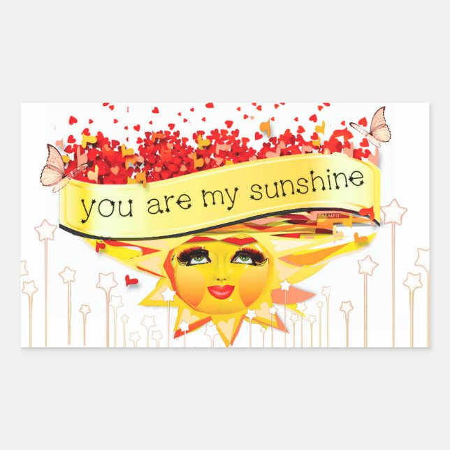 PEGATINA RECTANGULAR SUNSHINE KISSES (Anverso)