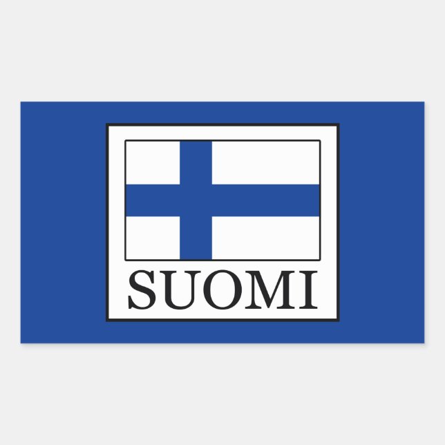 Pegatina Rectangular Suomi (Anverso)