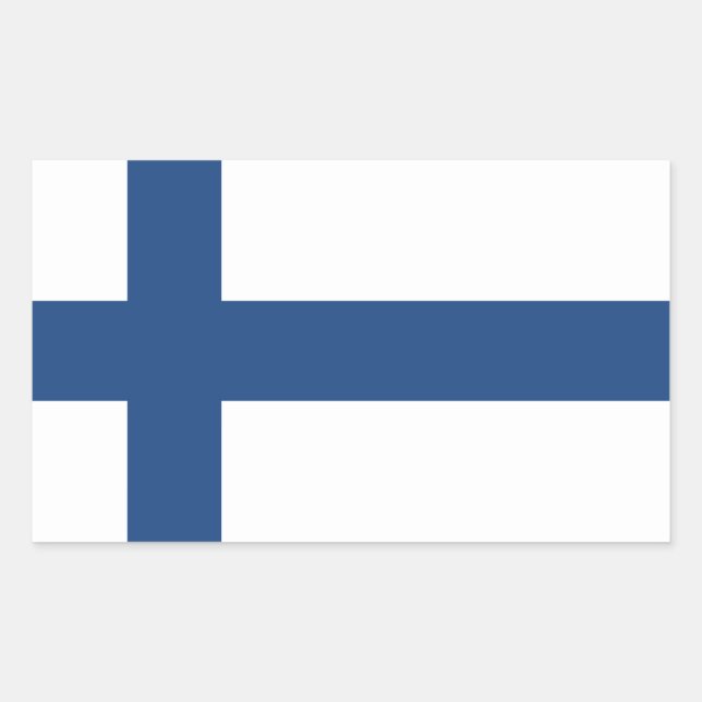 PEGATINA RECTANGULAR SUOMI FINLAND FLAG (Anverso)