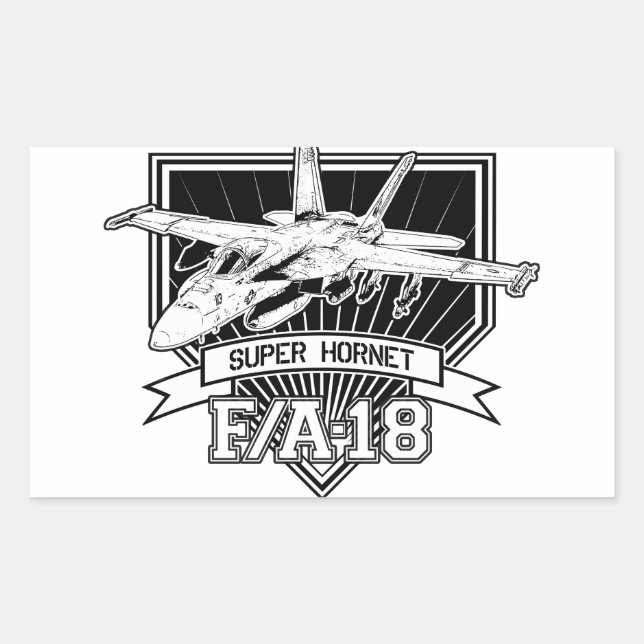 Pegatina Rectangular Super Cuerno F18 (Anverso)