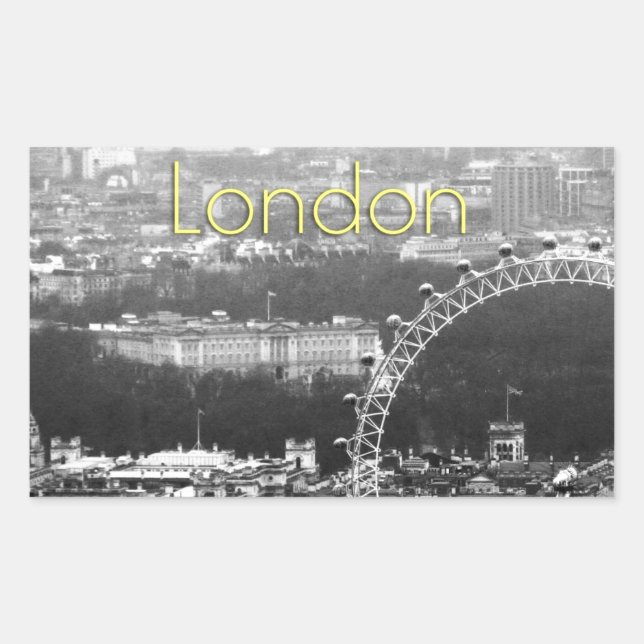 Pegatina Rectangular ¡Super! Palacio de Buckingham Londres (Anverso)