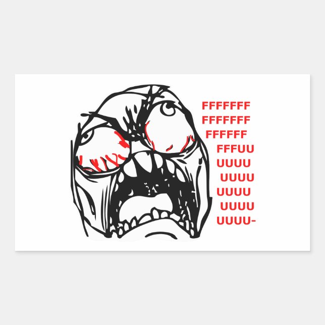 Pegatina Rectangular súper rabe face meme rofl (Anverso)