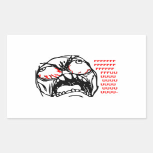 Pegatina Rectangular súper rabe face meme rofl