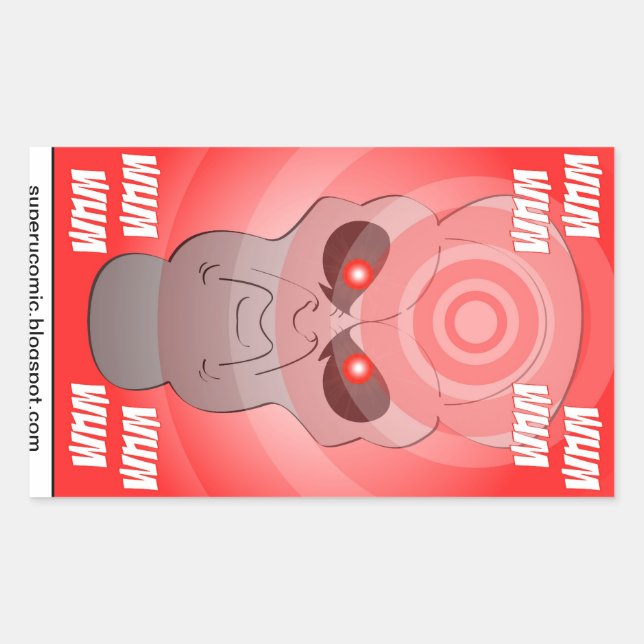 Pegatina Rectangular ¡Super U. Alien Ghost Pegatinas! (Anverso)