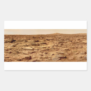 Pegatina Rectangular Superficie rocosa del planeta Marte