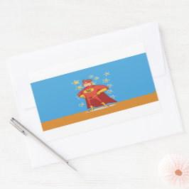 Pegatina Rectangular Superhéroe de papá en el día del padre