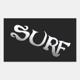 Pegatina Rectangular Surf negro grande rectángulo grandes pegatinas