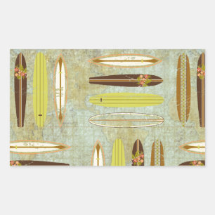 Pegatina Rectangular ¡Surf se ha levantado! Diseño de tablas de surf an