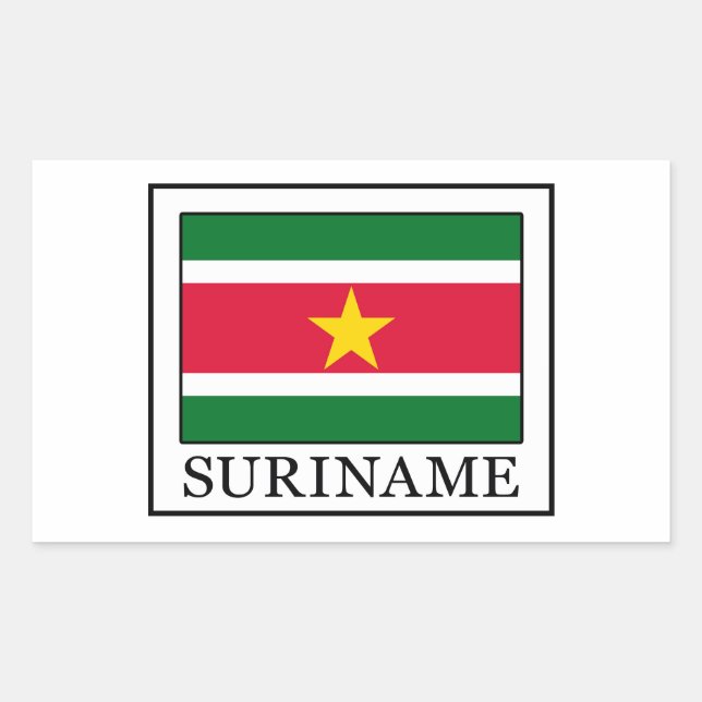 Pegatina Rectangular Surinam (Anverso)