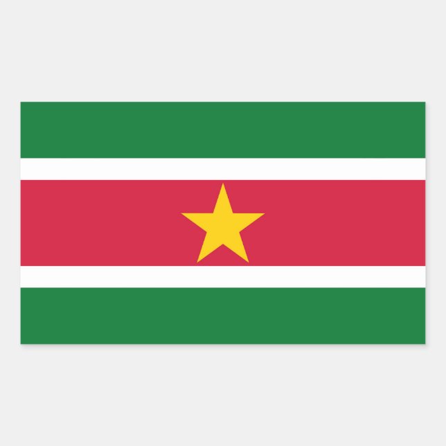 PEGATINA RECTANGULAR SURINAME (Anverso)