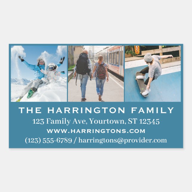 Pegatina Rectangular SUS pegatinas de fotos, texto y personalizado de c (Anverso)