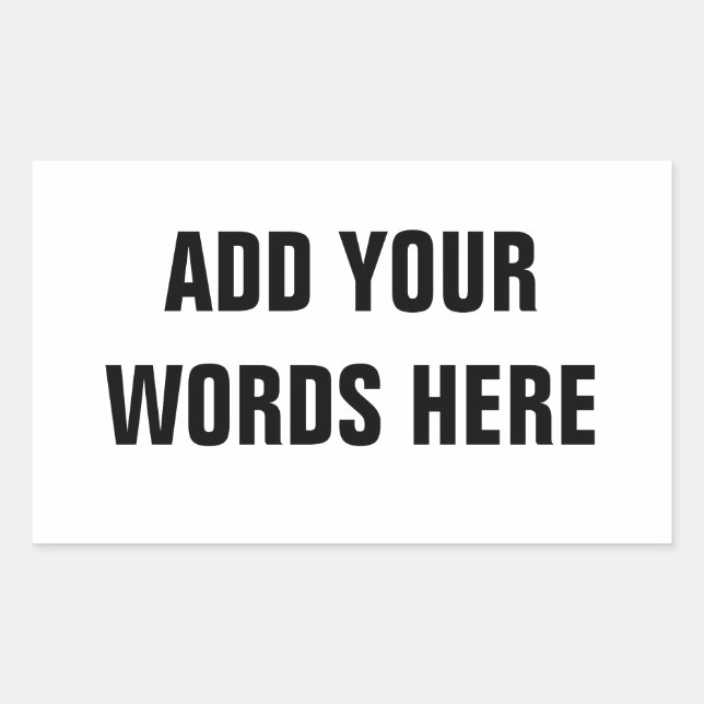Pegatina Rectangular Sus propias palabras personalizadas (Anverso)