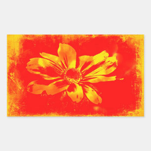 Pegatina Rectangular Susan Wildflower con ojos negros - Arte digital