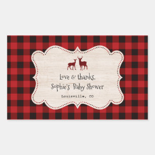 Pegatina Rectangular Sweet Lumberjack Little Hunter Baby Shower