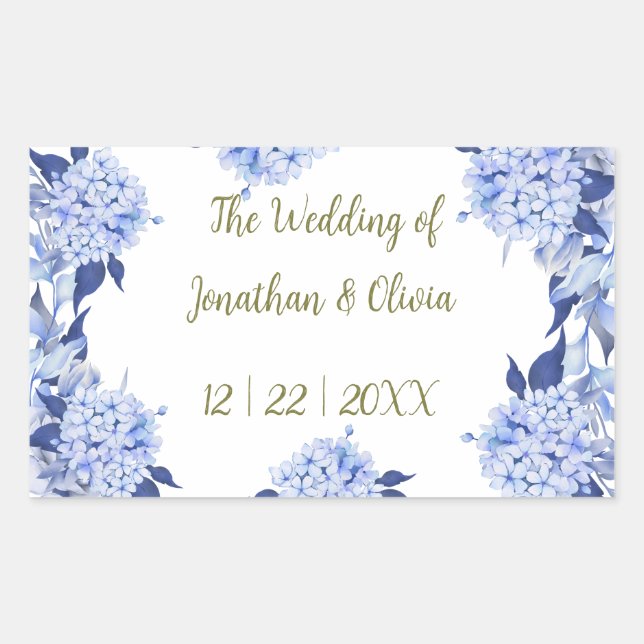 Pegatina Rectangular Sweet Shower Spring purple Floral Wedding (Anverso)