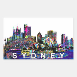 Pegatina Rectangular Sydney, Australia en graffiti