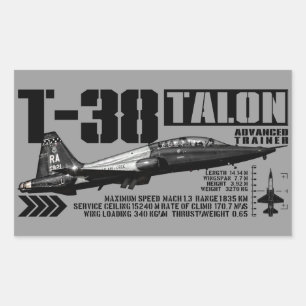 Pegatina Rectangular T-38 Talon
