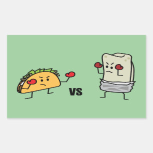 Pegatina Rectangular Taco vs burrito