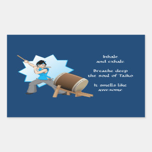 Pegatina Rectangular Taiko Huele Como Awesome (Arte + Haiku)