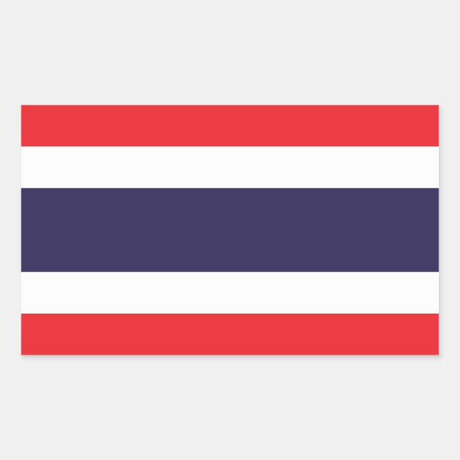 Pegatina Rectangular Tailandia: Bandera tailandesa (Anverso)
