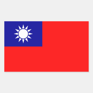 Pegatina Rectangular Taiwán/bandera taiwanesa