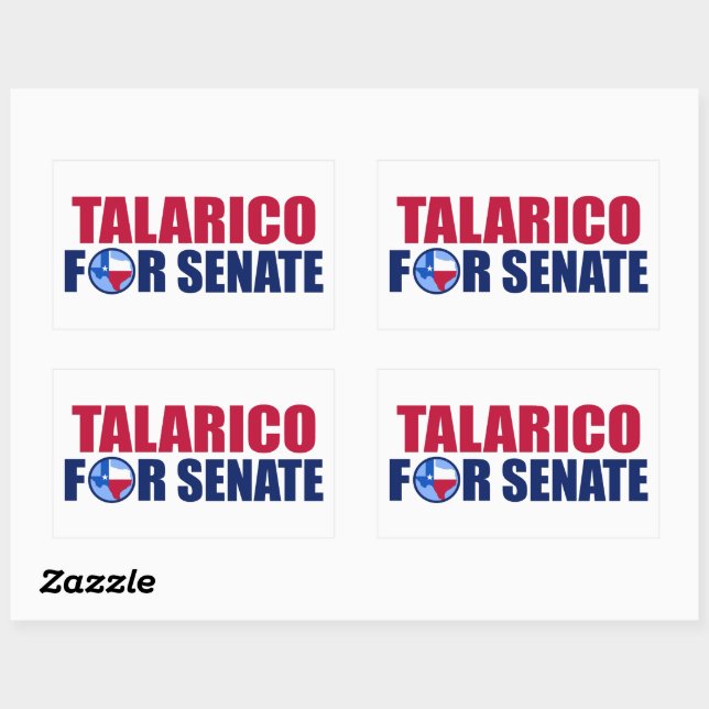 Pegatina Rectangular Talarico para el Senado de Texas Elección 2026 (Hoja)