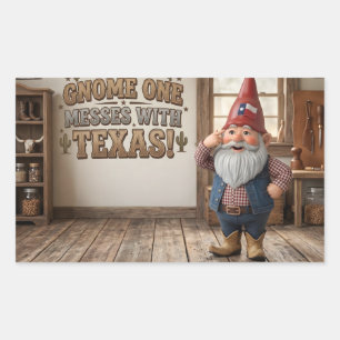 Pegatina Rectangular "Taller 'Gnome One fastidia a Texas'"