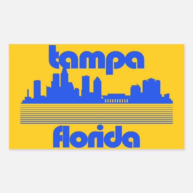 Pegatina Rectangular Tampa Florida (Anverso)