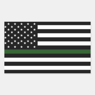 Pegatina Rectangular Tankers Thin Green Line Pegatinas