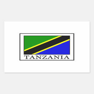 Pegatina Rectangular Tanzania