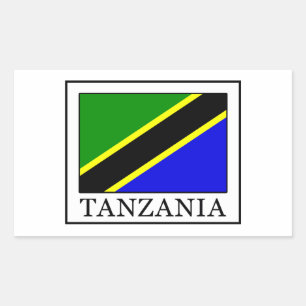 Pegatina Rectangular Tanzania