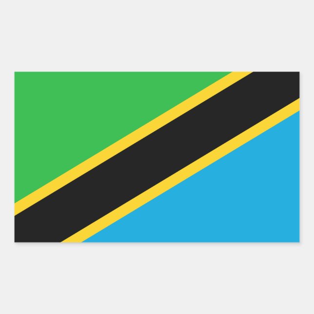 Pegatina Rectangular Tanzania (Anverso)