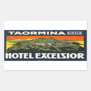 Pegatina Rectangular Taorimina Sicily Hotel Excelsior