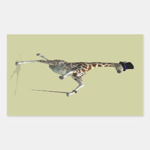 Pegatina Rectangular Tap Dancing Giraffe