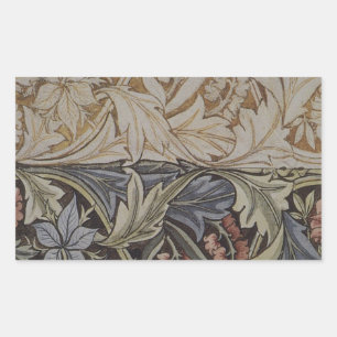 Pegatina Rectangular Tapiz Botánico Clásico de Campanilla Azul de Willi