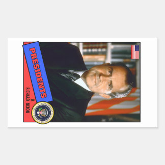 Pegatina Rectangular Tarjeta de béisbol de Richard Nixon
